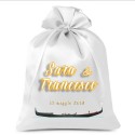 Sacchettino portaconfetti in raso per bomboniere personalizzato