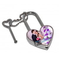 Bomboniera personalizzata lucchetto cuore con foto immagini testo per matrimonio battesimo cresima comunione