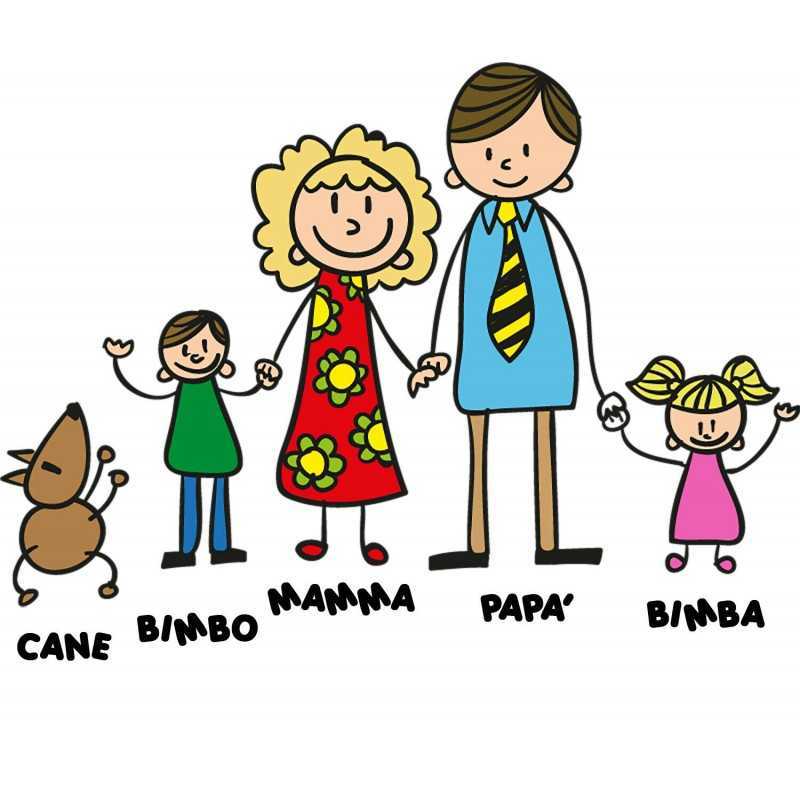 ADESIVO FAMIGLIA DISTINTA VINILE A BORDO PERSONALIZZATO