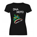 T-Shirt donna nero DNA MOTO personalizzata fronte e retro