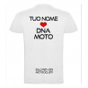 T-Shirt bambino bambina bianco DNA MOTO personalizzata retro cuore