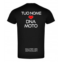 T-Shirt bambino bambina nero DNA MOTO fronte e retro