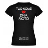 T-Shirt donna nero DNA MOTO personalizzata retro