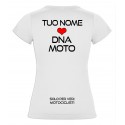 T-Shirt donna bianco DNA MOTO personalizzata retro