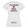 T-Shirt donna bianco DNA MOTO personalizzata retro