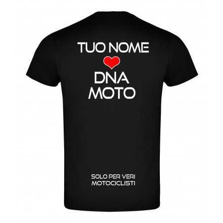 T-Shirt uomo nero DNA MOTO personalizzata fronte e retro