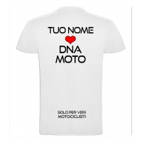 T-Shirt uomo BIANCO DNA MOTO personalizzata fronte e retro