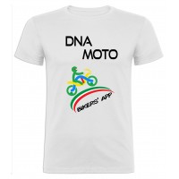 T-Shirt bambino bambina bianco DNA MOTO BASIC personalizzata fronte