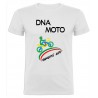 T-Shirt bambino bambina bianco DNA MOTO BASIC personalizzata fronte