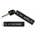 Portachiavi DNA MOTO rettagolare personalizzato in tessuto