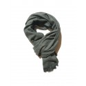 Sciarpa pasmina donna uomo unisex con frange morbida grigio