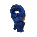 Sciarpa pasmina donna uomo unisex con frange morbida blu elettrico