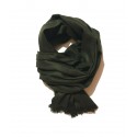 Sciarpa pasmina donna uomo unisex con frange morbida verde scuro