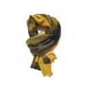 Sciarpa pashmina donna uomo unisex frange quadri righe giallo grigio