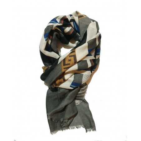 Sciarpa Pashmina Donna Uomo Unisex Fantasia Colorata Rosso Grigio Beige Bianco