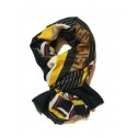 Sciarpa Pashmina Donna Uomo Unisex Fantasia Colorata Giallo Nero Marrone Bianco