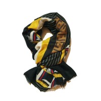 Sciarpa Pashmina Donna Uomo Unisex Fantasia Colorata Giallo Nero Marrone Bianco