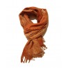 Sciarpa Pashmina Unisex Tinta Unita Slavata con Frange Arancio