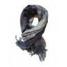 Sciarpa Pashmina Unisex Tinta Unita Slavata con Frange Blu