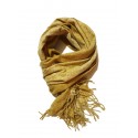 Sciarpa Pashmina Unisex Tinta Unita Slavata con Frange Giallo