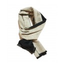 Sciarpa Pashmina Unisex Elegante Bicolore Beige Nero