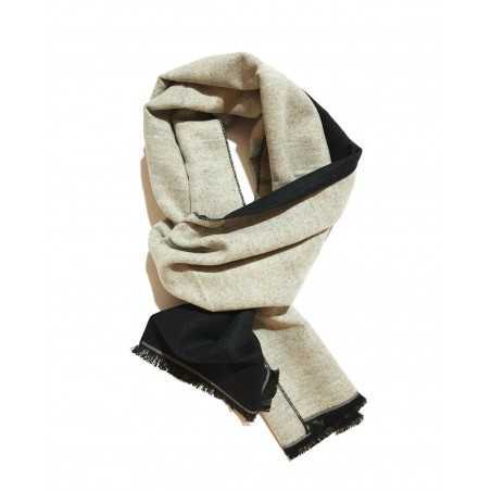 Sciarpa Pashmina Unisex Elegante Bicolore Beige Nero
