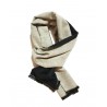 Sciarpa Pashmina Unisex Elegante Bicolore Beige Nero