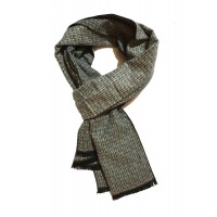 Sciarpa Pashmina Unisex Elegante Quadretti Greca – Grigio Nero