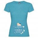 T-shirt Mamma Maschietto Baby Is Coming Premaman