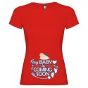T-shirt Mamma Maschietto Baby Is Coming Premaman