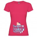 T-shirt Mamma Maschietto Baby Is Coming Premaman