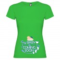 T-shirt Mamma Maschietto Baby Is Coming Premaman