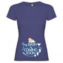 T-shirt Mamma Maschietto Baby Is Coming Premaman