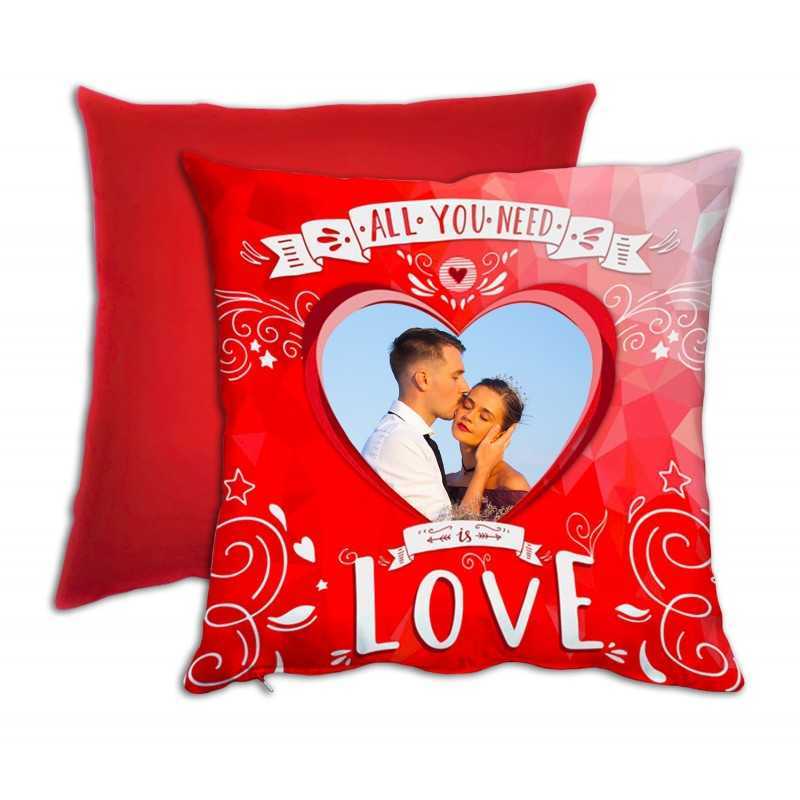 CUSCINO ALL YOU NEED IS LOVE ROSSO SAN VALENTINO