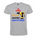 T-SHIRT FRASI SIMPATICHE PERSONALIZZATA MECCANICO NOME COLORE GRIGIO