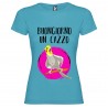 T-SHIRT PERSONALIZZATA DONNA BUONGIORNO UN CAZZO COLORE TURCHESE