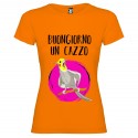 T-SHIRT PERSONALIZZATA DONNA BUONGIORNO UN CAZZO COLORE ARANCIO