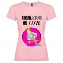 T-SHIRT PERSONALIZZATA DONNA BUONGIORNO UN CAZZO COLORE ROSA