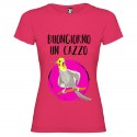 T-SHIRT PERSONALIZZATA DONNA BUONGIORNO UN CAZZO COLORE ROSA FUCSIA