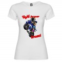 T-SHIRT PERSONALIZZATA PURO COTONE MOTO FIGHT FOR YOUR DREAMS COLORE BIANCO