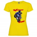 T-SHIRT PERSONALIZZATA PURO COTONE MOTO FIGHT FOR YOUR DREAMS COLORE GIALLO