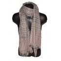 Pashmina sciarpa uomo donna a righe frange beige grigio marrone pura viscosa