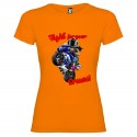 T-SHIRT PERSONALIZZATA PURO COTONE MOTO FIGHT FOR YOUR DREAMS COLORE ARANCIO