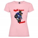 T-SHIRT PERSONALIZZATA PURO COTONE MOTO FIGHT FOR YOUR DREAMS COLORE ROSA
