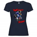 T-SHIRT PERSONALIZZATA PURO COTONE MOTO FIGHT FOR YOUR DREAMS COLORE BLU NAVY