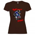 T-SHIRT PERSONALIZZATA PURO COTONE MOTO FIGHT FOR YOUR DREAMS COLORE MARRONE