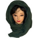 Pashmina sciarpa uomo donna tinta unita frange stropicciata verde scuro 1131
