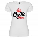 T-SHIRT PERSONALIZZATA PURO COTONE QUEEN MOM DONNA COLORE BIANCO