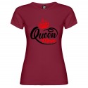 T-SHIRT PERSONALIZZATA PURO COTONE QUEEN MOM DONNA COLORE BORDEAUX