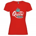 T-SHIRT PERSONALIZZATA PURO COTONE QUEEN MOM DONNA COLORE ROSSO